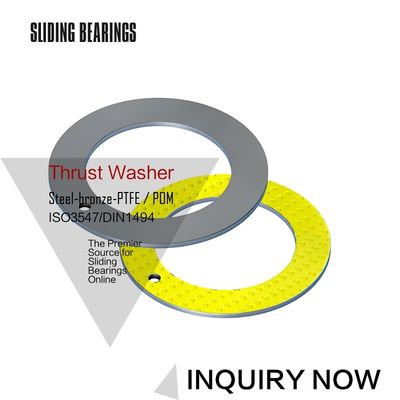 Ein guter Preis. Flache Bronze-überzogene Stahlzusammensetzung der Gleitlager-Waschmaschinen-Dichtungs-POM für Schwerindustrie Online